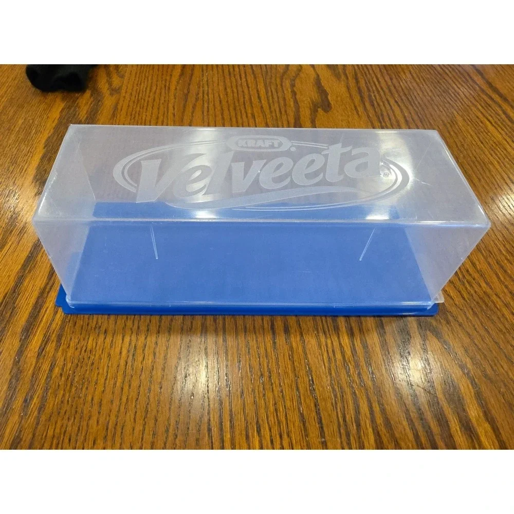 Kraft Velveeta Cheese Box Keeper Storage Container Blue Plastic 2 lb Block